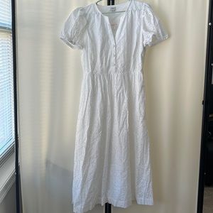 J. Crew white eyelet puff-sleeve dress